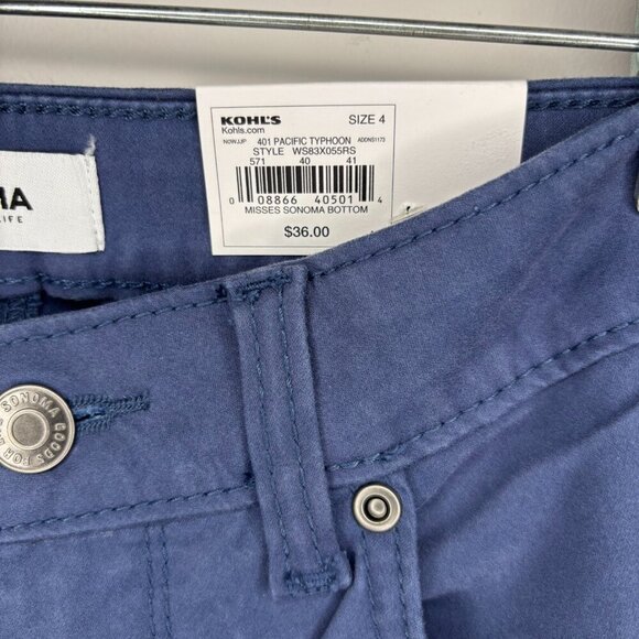 SONOMA NEW Women 4 Bootcut Jean Mid Rise Pacific Typhoon Blue Stretch 5 Pocket - Picture 5 of 6